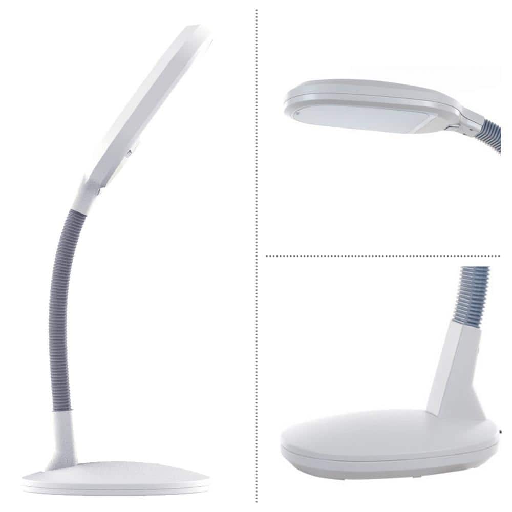 White Adjustable LED Desk Lamp with Touch Dimmer