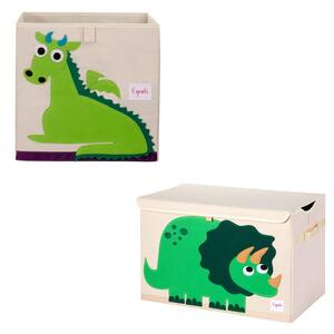 Kids Felt Dragon Storage Cube Bin with Dinosaur Wide Storage Cube Bin