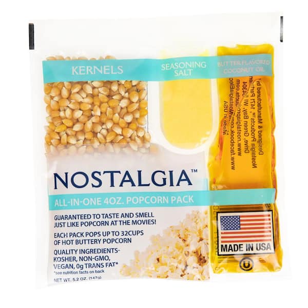 Nostalgia Premium 4 oz. Popcorn, Oil and Seasoning Salt All-In-One Packs - 24