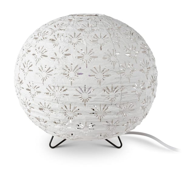 ALLSOP SOJI 12 in. Stella Solace White Globe Deco Table Lamp