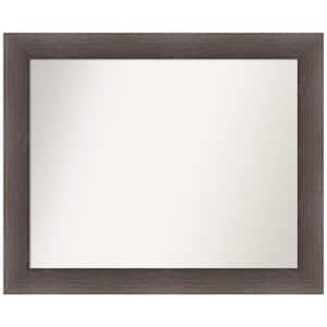 Hardwood Chocolate 32.75 in. W x 26.75 in. H Rectangle Non-Beveled Wood Framed Wall Mirror in Brown