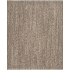 Palm Beach Silver 8 ft. x 10 ft. Border Solid Area Rug