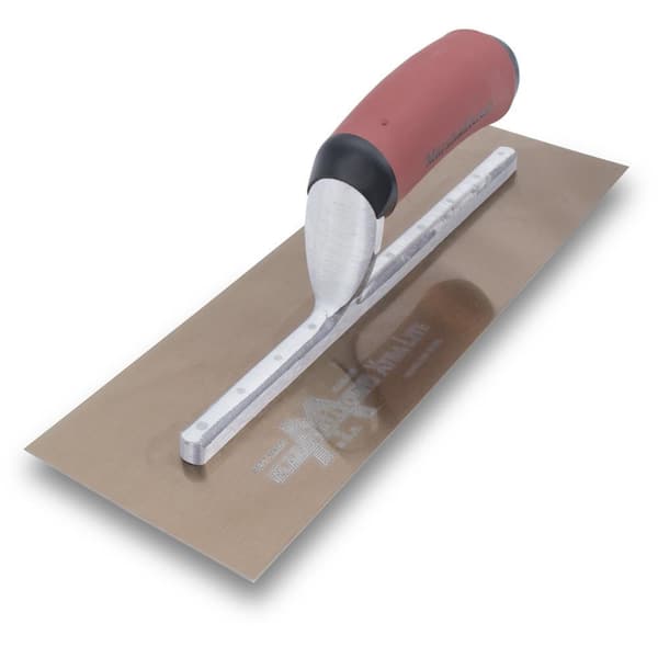 MARSHALLTOWN 12 in. x 5 in. Curved Durasoft Handle Golden Stainless Steel Finishing Trowel