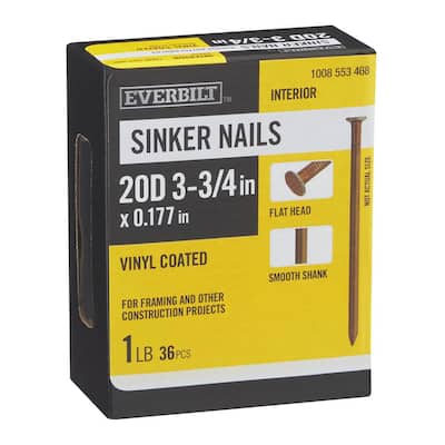 3-3/4 in. x 20D Vinyl Coated Sinker Non-Collated Framing Nails 1 lb. (36-Count)