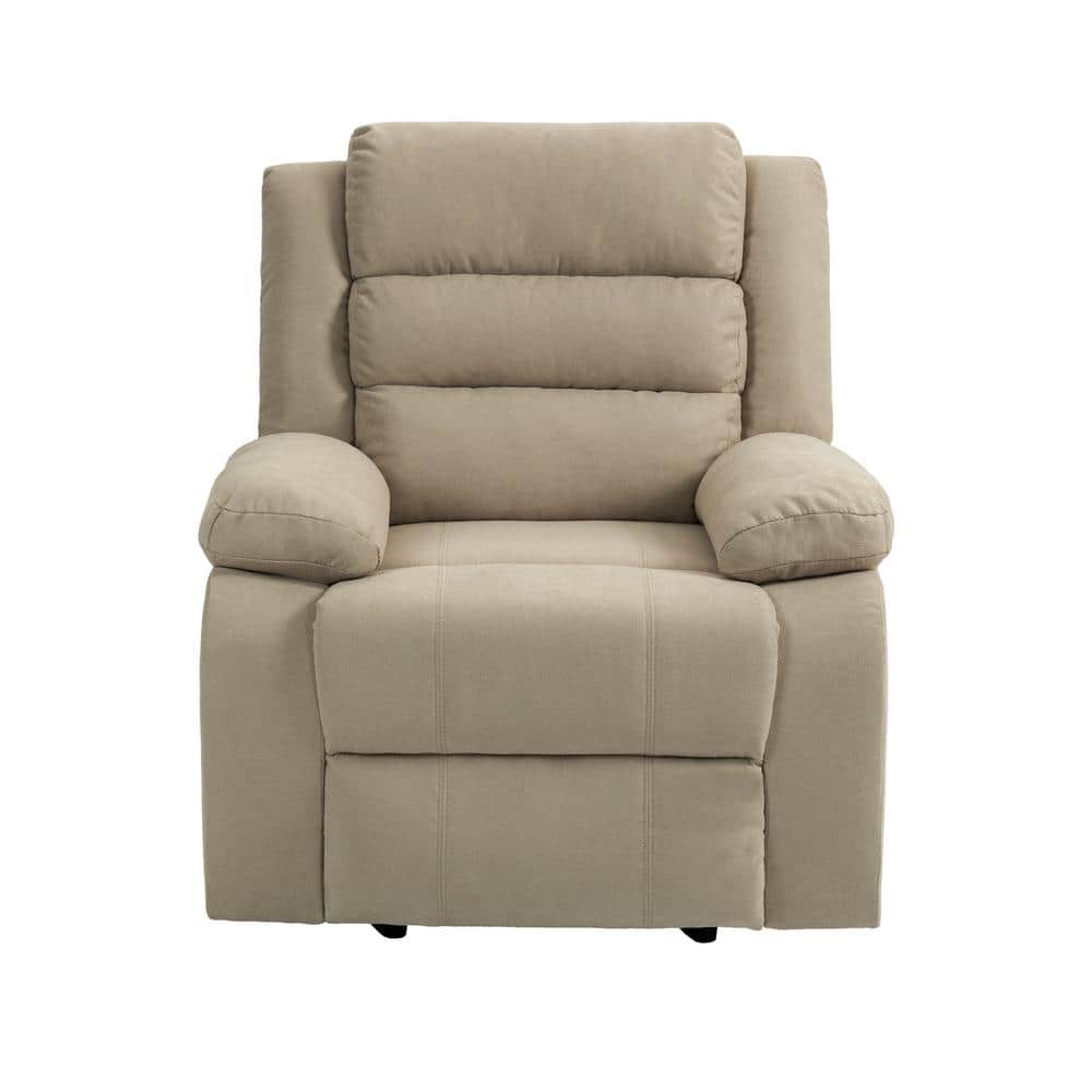 Uixe Modern Beige Polyester Upholstered Manual Recliner with Adjustable ...