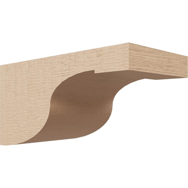 Ekena Millwork 4 in. x 4 in. x 8 in. Series 3 Wide Del Monte Rough Cedar Woodgrain Timberthane Polyurethane Corbel, Primed Tan