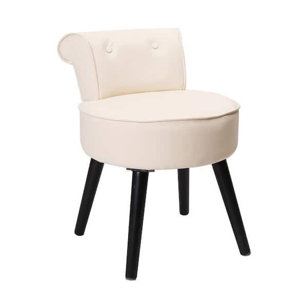 VEIKOUS 20 in. D x 17.7 in. W x 24 in. H White Vanity Seats Makeup Sofa Stool