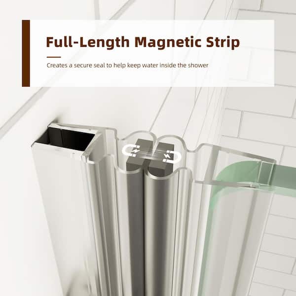 Modern 60 in. W x 58 in. H Single Sliding Frameless Tub Door in Chrome Finish with 5/16 in. (8mm) Clear Glass