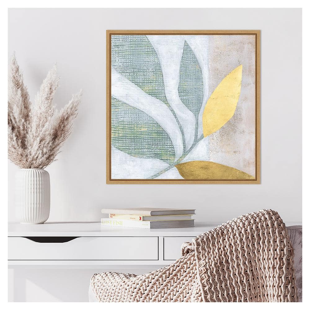 Veiled Garden I Abstract Canvas Print with Maple Frame