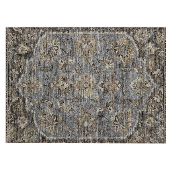 Chantille Machine Washable Indoor/Outdoor Abstract ACN2793 Graphite 2 ft. x 3 ft. Accent Rug