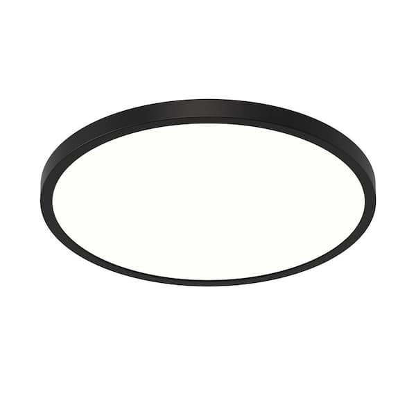 24 in. 48-Watt 3050 Lumens Black Integrated LED Flat Panel Light Flush Mount Ceiling Light with 5CCT Selectable