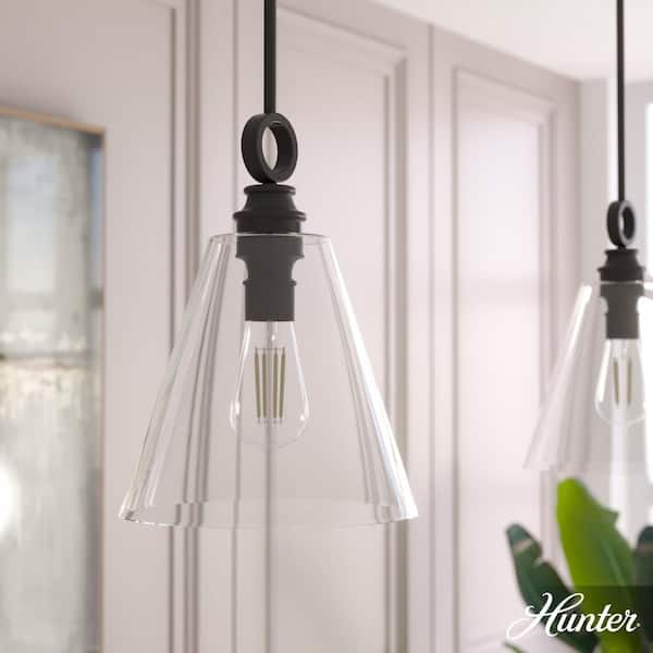 Hunter Klein 1-Light Noble Bronze Island Pendant Light with Clear Glass Shade