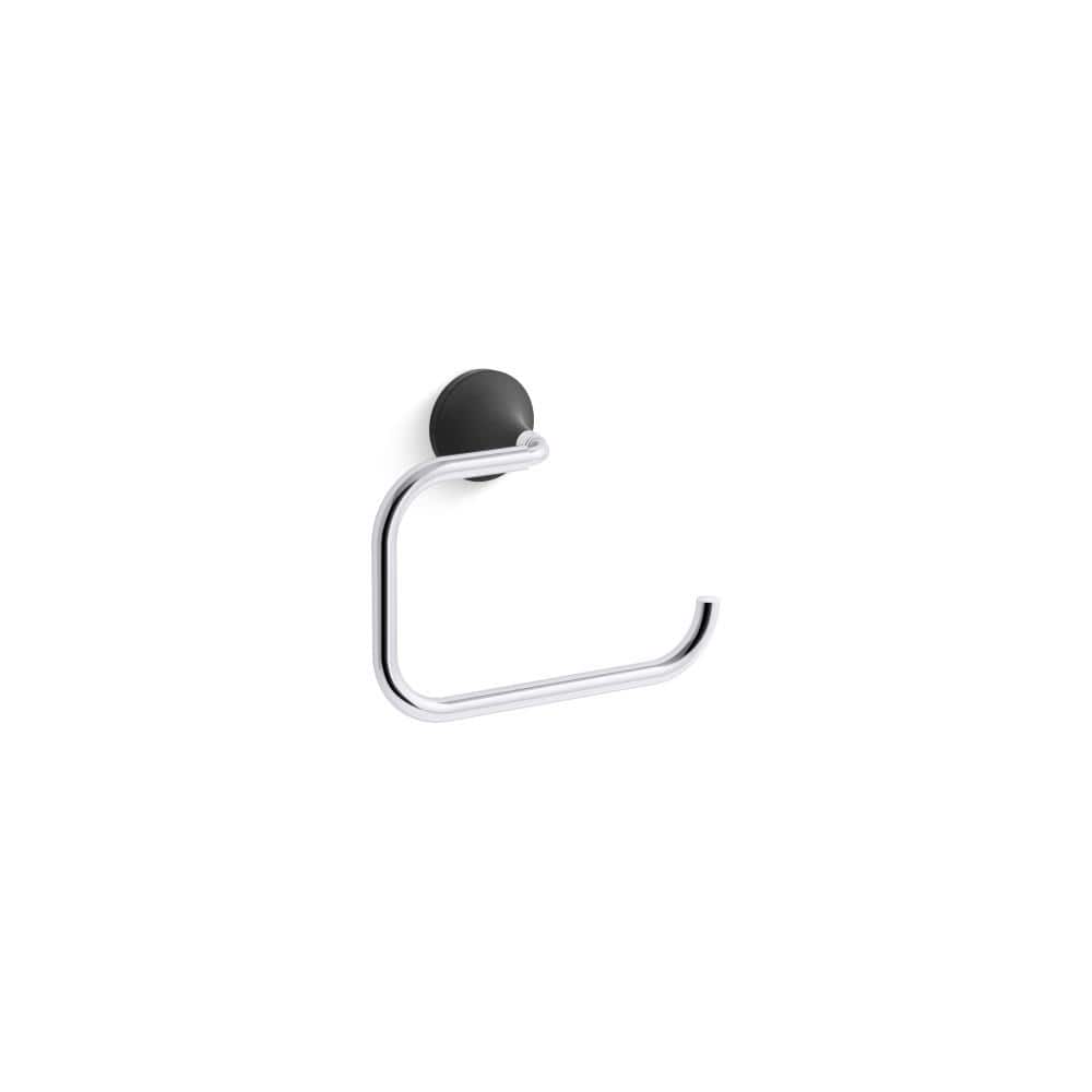 KOHLER Tone Towel Ring in Polished Chrome with Matte Black 27428CBL