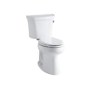 Highline 10 in. Rough In 2-Piece 1.28 GPF Single Flush Elongated Toilet in White Seat Not Included