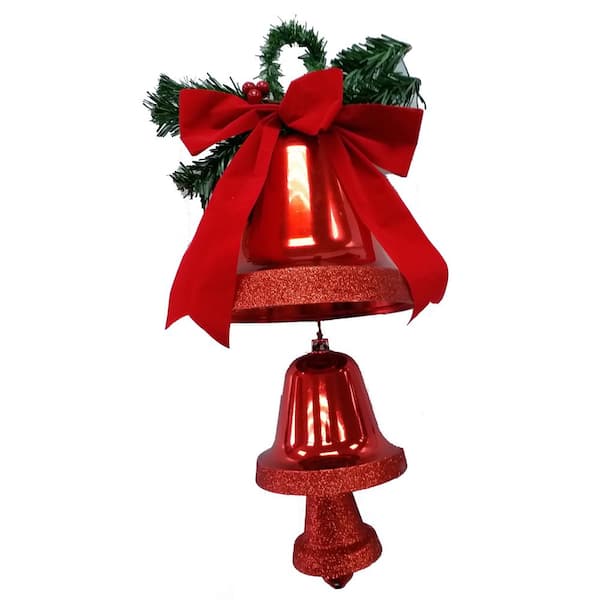 23 in. Three Hanging Bells in Red