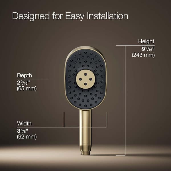 KOHLER Statement Oblong 3-Spray Patterns Wall Mount Handheld