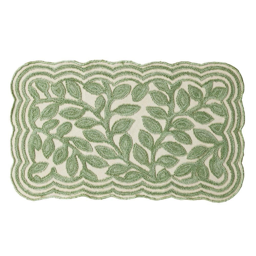Laura Ashley Leaf Vine 2 ft. x 3 ft. Sage Green Floral Area Rug