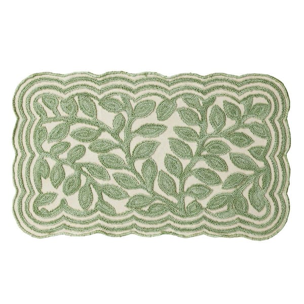 Leaf Vine 2 ft. x 3 ft. Sage Green Floral Area Rug