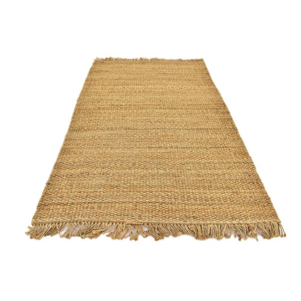 Handwoven Eco-Friendly Tan Jute 5' x 8' Rectangular Area Rug
