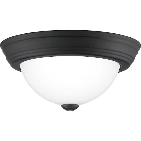 Quoizel Erwin 11 in. 1-Light Matte Black Flush Mount