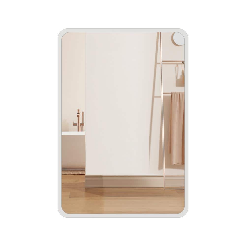 TA Series 24 in. W x 32 in. H Rectangular White Aluminum Medicine Cabinet w