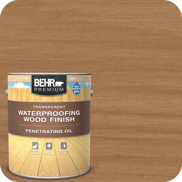 1 Gal. Transparent Penetrating Oil-Based Exterior Waterproofing Wood Stain Clear Tint Base