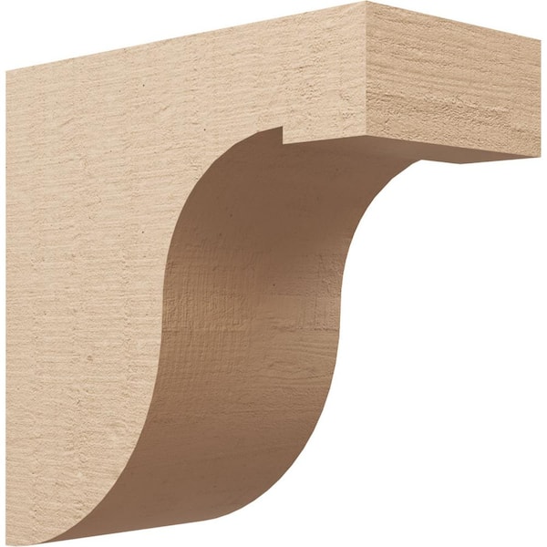 Ekena Millwork 12 in. x 24 in. x 24 in. Classic Del Monte Rough Cedar Woodgrain TimberThane Corbel, Primed Tan
