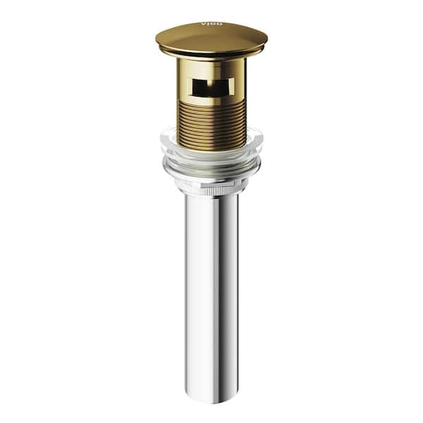 Bathroom Sink Pop-Up Drain 1-3/4 with Overflow in Matte Gold