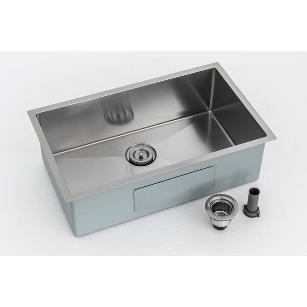 Kokols KOKOLS All-in-One 10-Radius Undermount Stainless Steel 30 in. 0-Hole Single Bowl Kitchen Sink