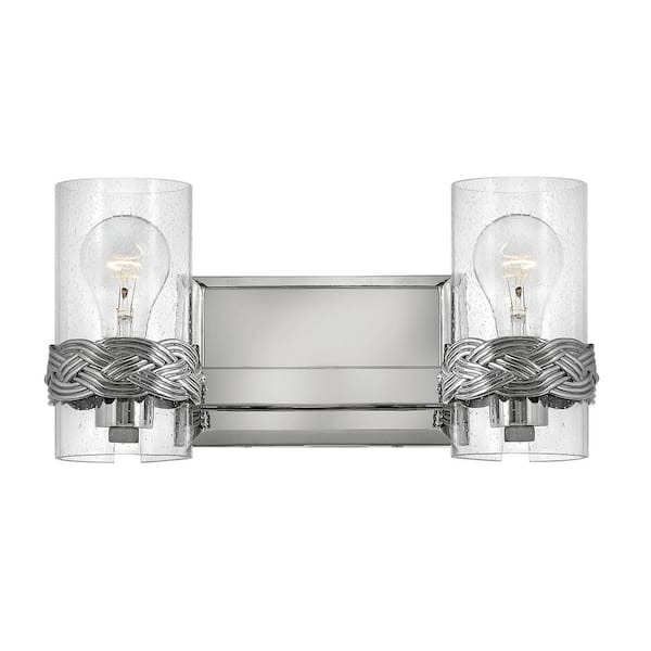 HINKLEY Nevis 14.0 in. 2-Light Polished Nickel Vanity Light