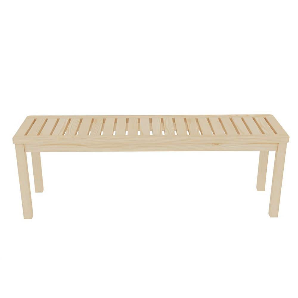 Solid Knot-Free Pine Wood Indoor Outdoor Backless Bench, Slatted Seat, Weather-Resistant, Easy Assembly price history on PriceWatchPro