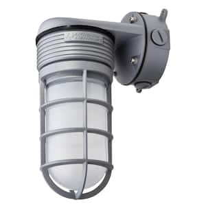 Contractor Select 1 Light Gray 120/277 Integrated LED Outdoor Vapor Tight Wall Lantern Sconce 1-Pack