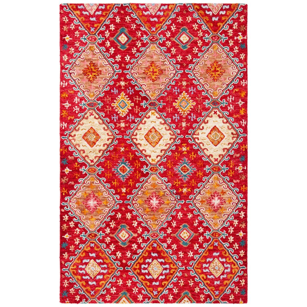Red Gold Rug SAFAVIEH Aspen 5 ft. x 8 ft. Red/Gold Bohemian Western Area Rug APN529Q ...