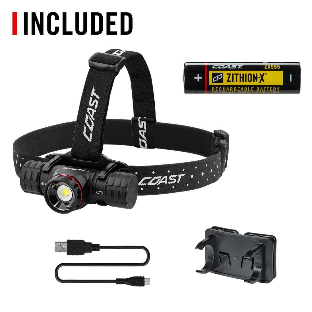 Black Adjustable Rechargeable LED Headlamp with Magnetic Base