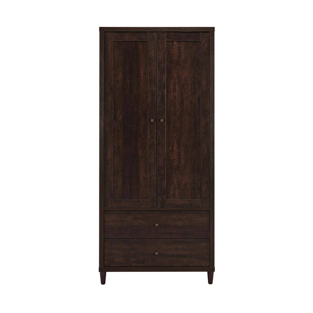 Rustic Tobacco Tall 2-Door Accent Cabinet with Adjustable Shelving