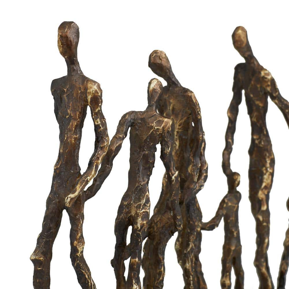 Transitional Art Deco Dark Wood Women Sculpture Trio