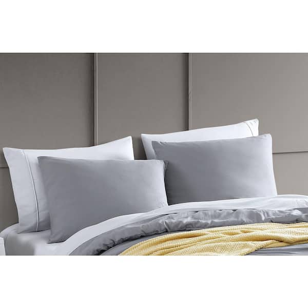 Unbranded Anniston Dark Grey Enzyme Wash Queen Polyester BIAB with Jacquard Throw 8-Piece