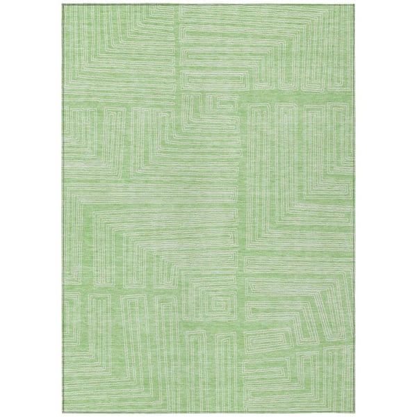Chantille Machine Washable Indoor/Outdoor Abstract ACN1045 Mint 5 ft. x 7 ft. 6 in. Area Rug