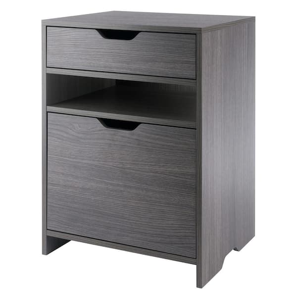 WINSOME WOOD Nova Charcoal Storage Cabinet Filing Drawer