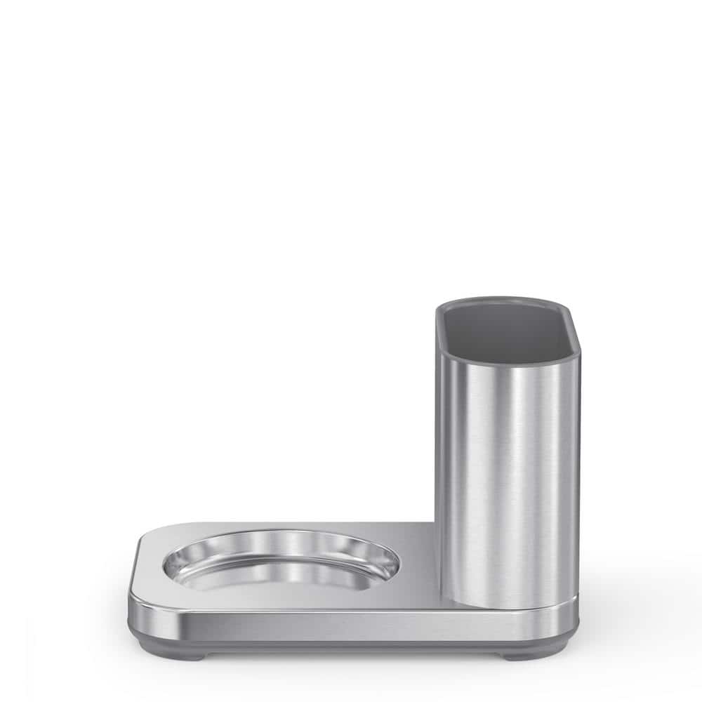 Brushed Stainless Steel Touch-Free Sensor Soap Pump with Caddy