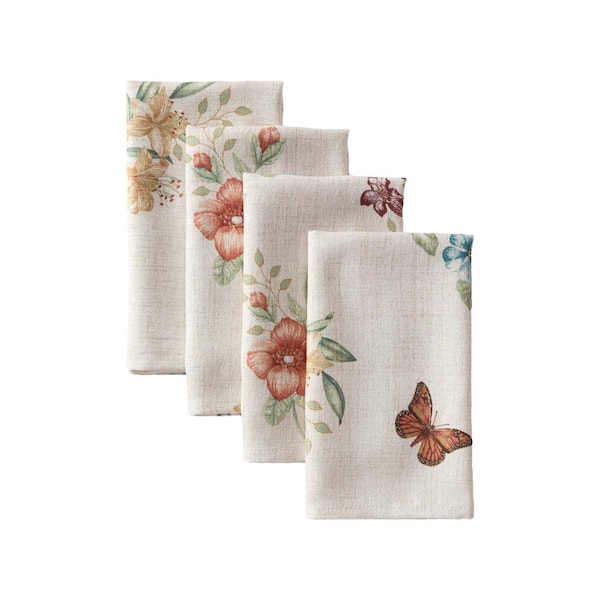 Lenox Butterfly Meadow Fall Napkins, Set of 4, Multicolor - 19"W x 19"L