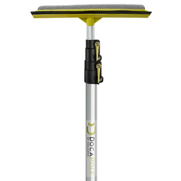 DocaPole 5 ft.-12 ft. Extension Pole Plus Car Squeegee and Window Washer, Long-Reach Auto Squeegee with Telescopic Pole
