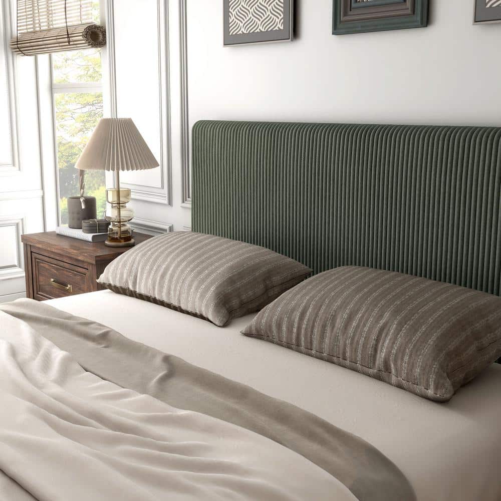 Claude Green Fabric Frame Queen Platform Bed Removable Corduroy (Cover Only) price history on PriceWatchPro