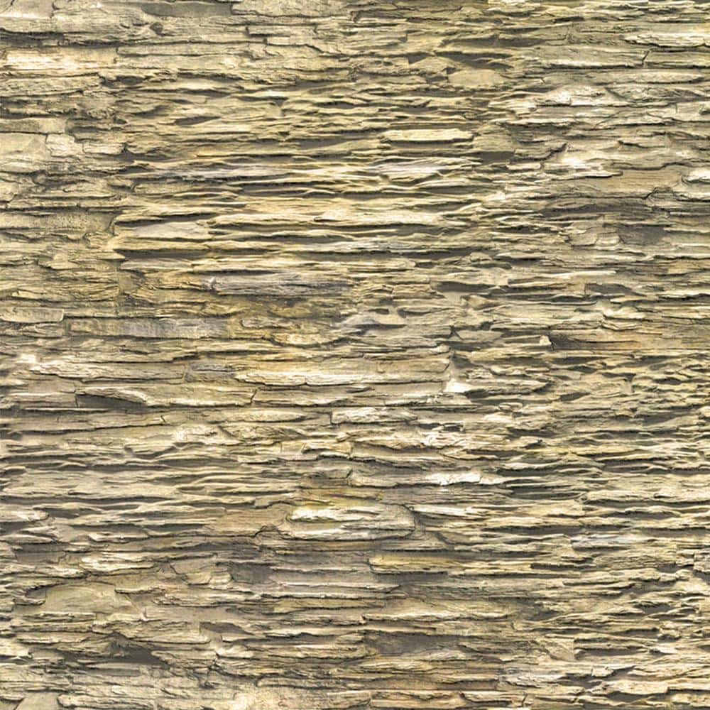 3D Falkirk Renfrew 37 in. x 26 in. Beige Faux Slate PVC Decorative Wall Pan