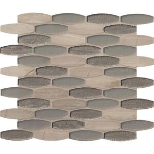 Elipse Gris 12 in. x 12 in. Textured Multi-Surface Mesh-Mounted Mosaic Tile (0.95 sq. ft./Each)