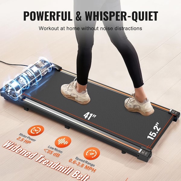 Walking Pad Treadmill - 2.5HP Under Desk Treadmill With Remote, LED Display, 240lb Capacity For Home & Office