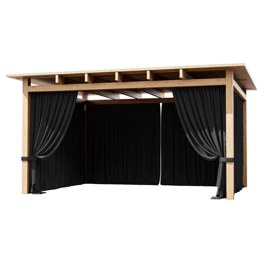 4-Panel Gazebo Curtains Outdoor Waterproof Replacement Curtains Patio Outdoor Patio Privacy Sidewalls Curtain Only Black price history on PriceWatchPro