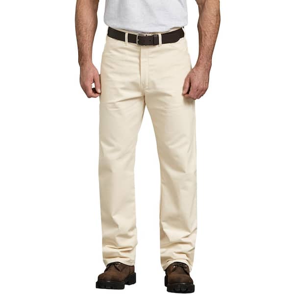 Dickies Men's Natural Beige Relaxed Fit Straight Leg Cotton Painter's ...