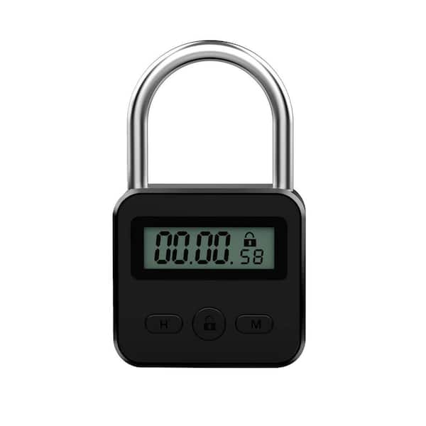 Rechargeable Digital Electronic Time Padlock with 99 Hours Max Indoor/Outdor Countodown Electronic LCD Timed Display