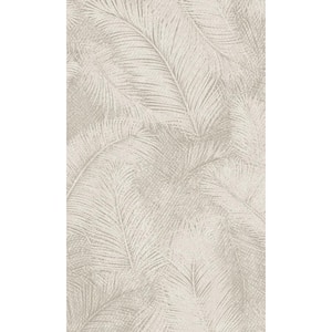 Beige Fine Feather-Like Leaves Printed Non-Woven Non-Pasted Textured Wallpaper 57 sq. ft.